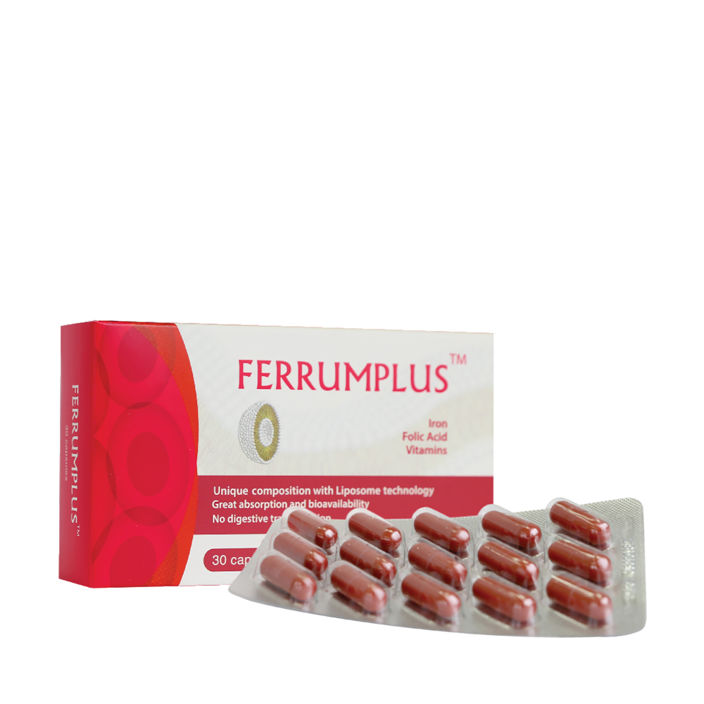 Thực phẩm bảo vệ sức khỏe phòng ngừa thiếu máu do thiếu sắt FerrumPlus (2 vỉ x 15 viên/hộp)