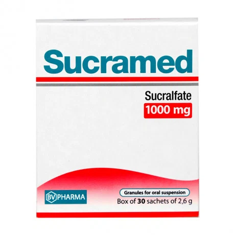 Cốm pha hỗn dịch uống Sucramed 1g BRV Healthcare điều trị viêm loét dạ dày (30 gói x 2.6g)