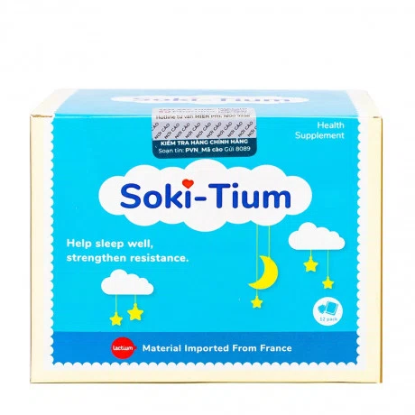Thực phẩm bảo vệ sức khỏe hỗ trợ giấc ngủ Soki Tium (Hộp 12 gói)