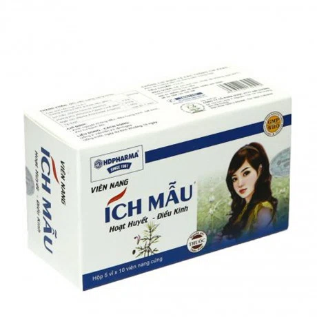 Viên nang Ích Mẫu Hải Dương trị kinh nguyệt không đều, đau bụng kinh, rong kinh (5 vỉ x 10 viên)