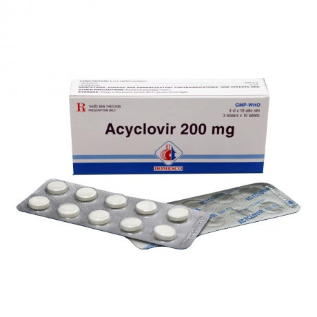 Acyclovir 200mg (Hộp 3 vỉ x 10 viên)