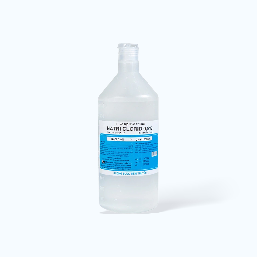 Natri clorid 0.9% 3/2  (Chai1000ml)