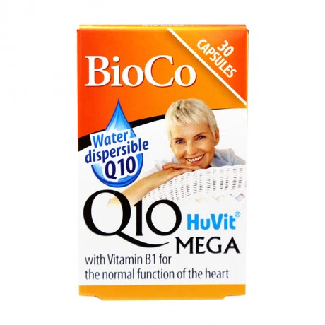 Thực phẩm bảo vệ sức khỏe tim mạch BioCo Huvit Q10 Mega (2 vỉ x 15 viên/hộp)