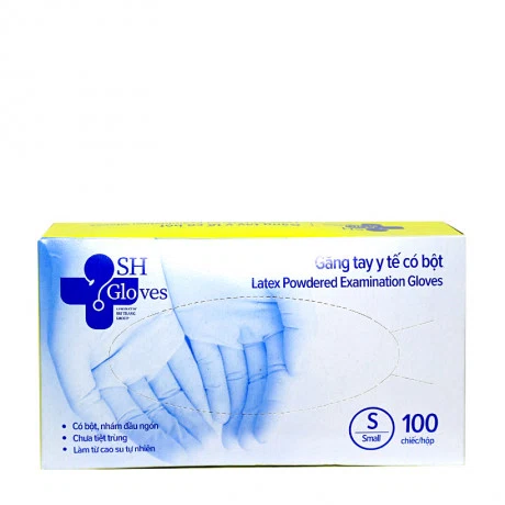 Găng tay y tế có bột SH Gloves size S (Hộp 100 chiếc)