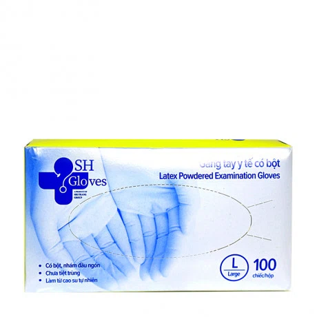 Găng tay y tế có bột SH Gloves size L (Hộp 100 chiếc)