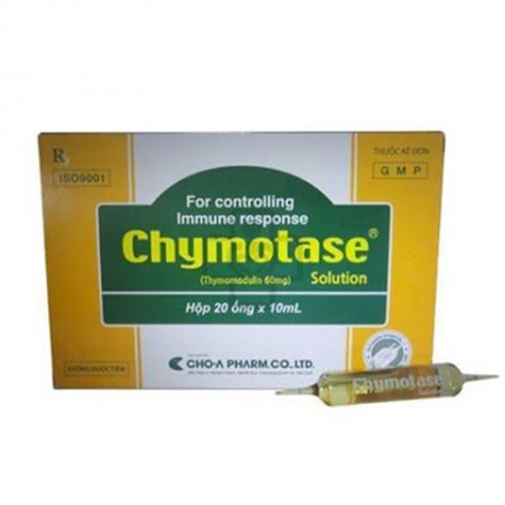 Dung dịch uống Chymotase Cho-A Pharm hỗ trợ điều trị viêm mũi, nhiễm khuẩn hô hấp (20 ống x 10ml)