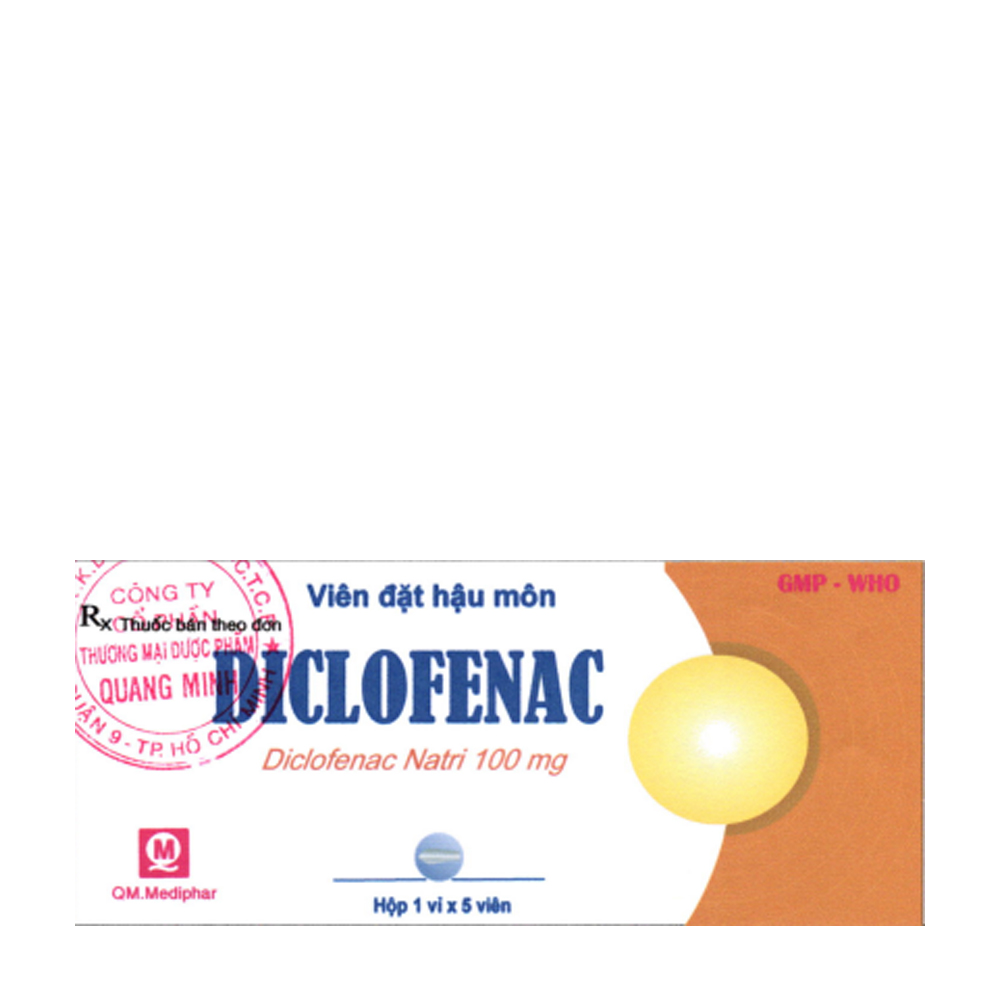 Diclofenac 100mg (Hộp 1 vỉ x 5 viên)