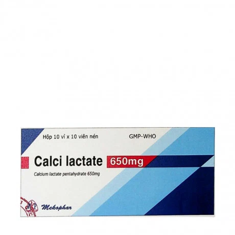 Calci lactate 650 Mekophar (10vi x 10vien)