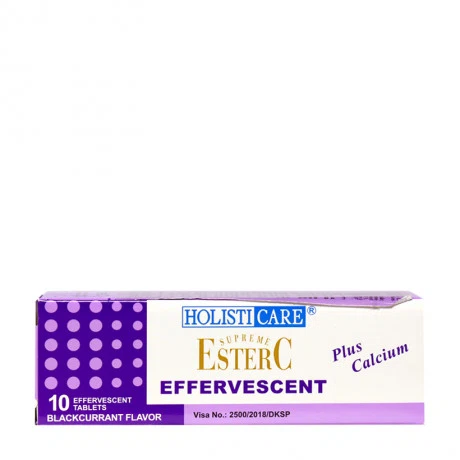 Thực phẩm bảo vệ sức khỏe Holisticare Super Ester C Effervescent Blackcurrant Flavour Plus Calcium