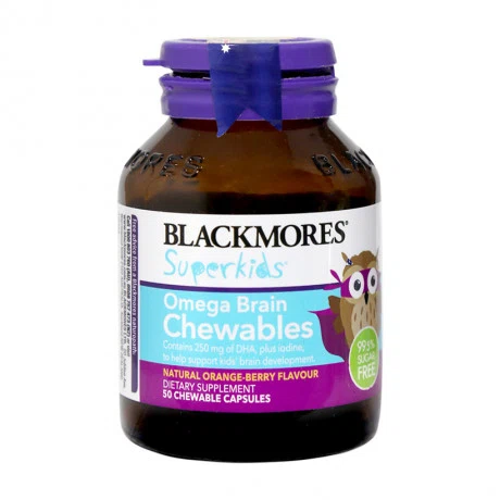 Thực phẩm bảo vệ sức khỏe giúp phát triển não bộ và mắt cho bé Blackmores Superkids Omega Brain (Chai 50 viên)