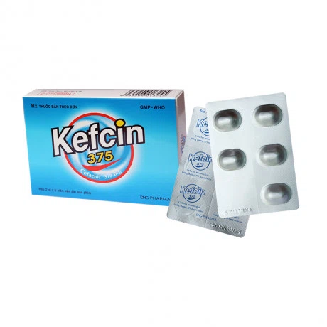 Viên nén bao phim Kefcin 375 DHG điều trị nhiễm khuẩn (2 vỉ x 5 viên)