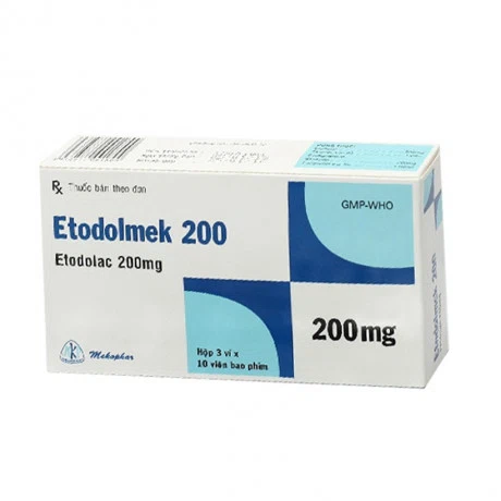 Etodolac 200 (3 vỉ x 10 viên/hộp)