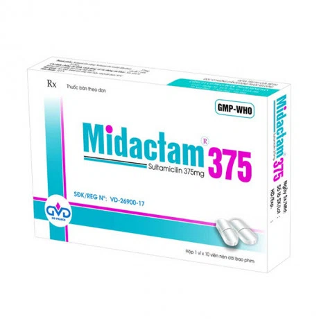 Midactam 375 (1 vỉ x 10 viên/hộp)