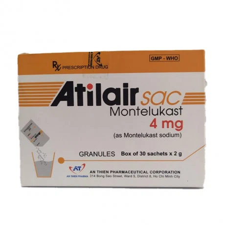 Thuốc cốm Atilair 4mg dự phòng và điều trị hen phế quản mạn tính, viêm mũi dị ứng (30 gói x 2g)