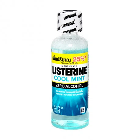 Nước súc miệng không cồn hương bạc hà Listerine Mouthwash Cool Mint Zero Alcohol (100ml)