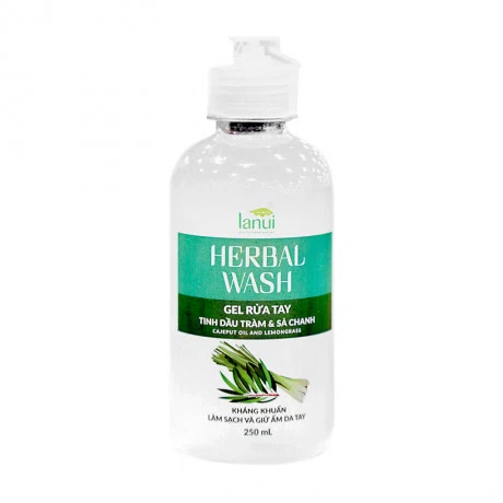 Gel rửa tay chiết xuất tinh dầu tràm & sả chanh Lanui Herbal Wash (250ml)