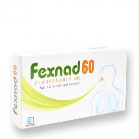 Viên nén Fexnad 60mg trị viêm mũi dị ứng, mày đay (1 vỉ x 10 viên)