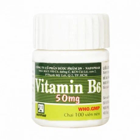 Viên nén Vitamin B6 50mg Nadyphar phòng và điều trị thiếu vitamin B6 (chai 100 viên)