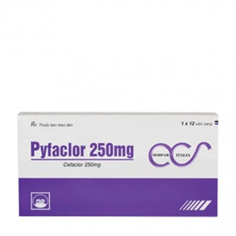 Viên nang cứng Pyfaclor 250 Pymepharco điều trị nhiễm khuẩn (hộp 12 viên)
