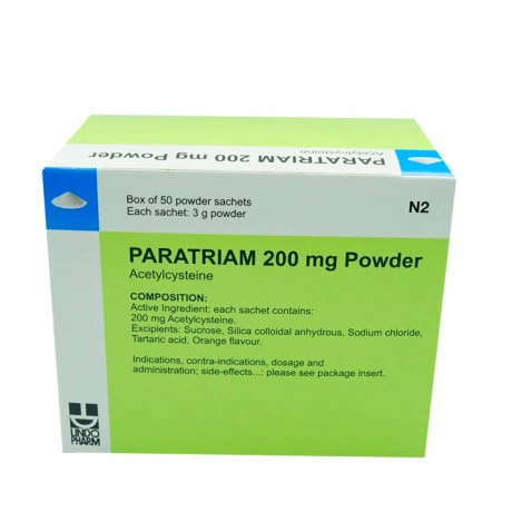 Thuốc bột Paratriam 200mg Lindopharm hỗ trợ tan đờm trong các trường hợp cảm lạnh (50 gói x 3g)