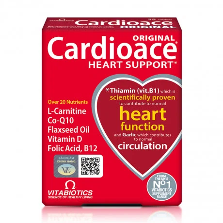Viên vitamin và khoáng chất hỗ trợ tim mạch Vitabiotics Cardioace Original (2 vỉ x 15 viên/hộp)