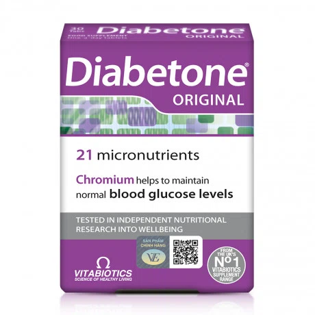 Viên vitamin và khoáng chất hỗ trợ đái tháo đường Vitabiotics Diabetone Original (2 vỉ x 15 viên/hộp)