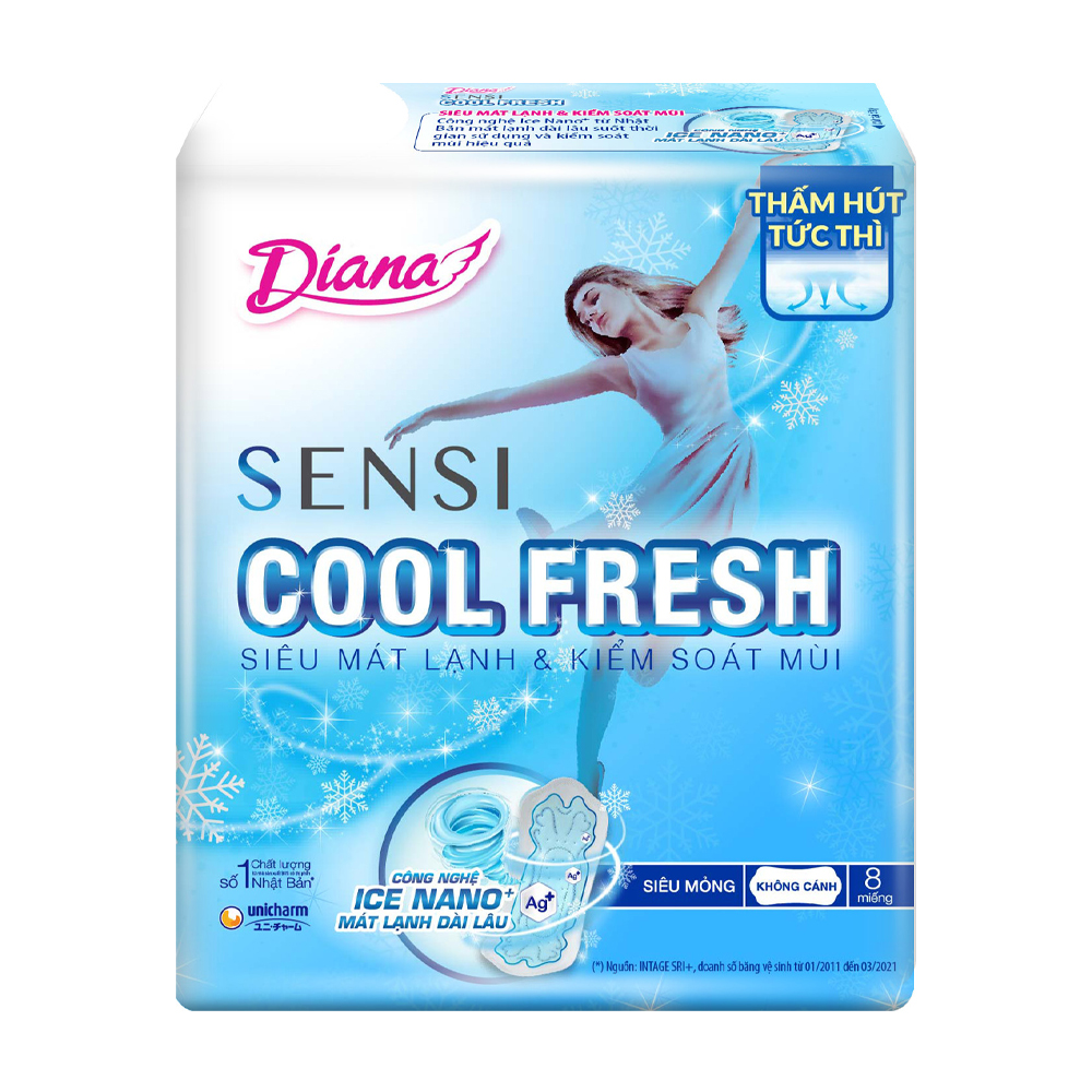 Diana BVS Cool Fresh Sieu Mong Khong Canh 23cm (8M)