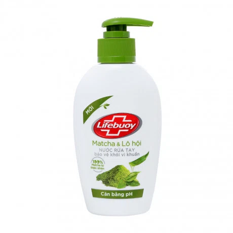Nước rửa tay bảo vệ khỏi vi khuẩn Lifebuoy - Matcha và Lô Hội (Chai 180g)
