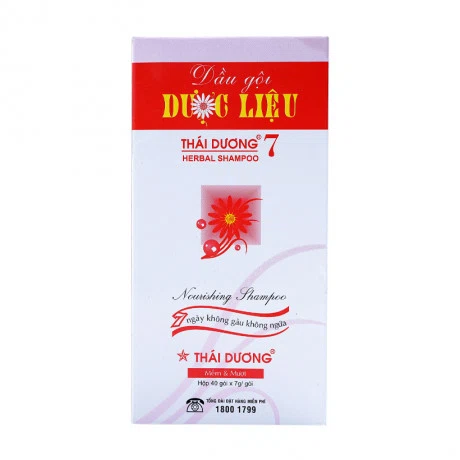 Dầu gội dược liệu Thái Dương 7 (Hộp 40 gói x 7g)