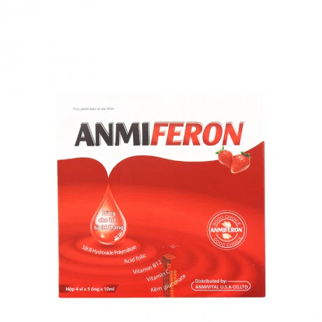 Dung dịch uống AnmiFeron bổ sung sắt và acid folic (4 vỉ x 5 ống 10ml/hộp)