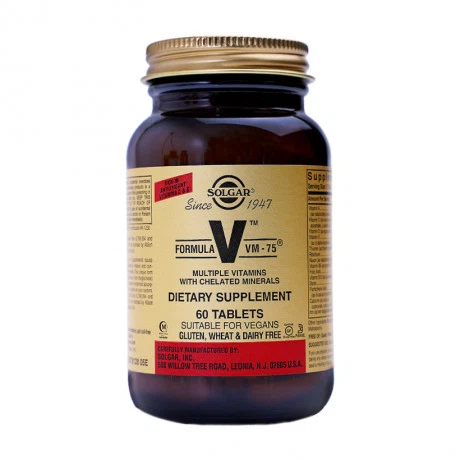 Viên uống rmula VM-75 Solgar bổ sung vitamin và khoáng chất Fo(Lọ 60 viên)