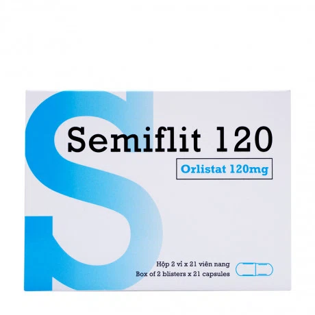 Viên nang Semiflit 120mg hỗ trợ cùng với chế độ ăn giảm calo trong điều trị béo phì (2 vỉ x 21 viên)
