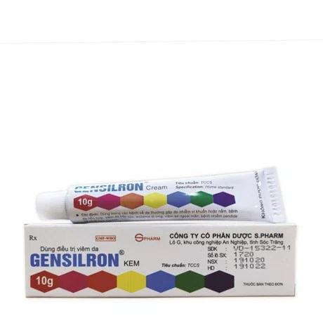 Thuốc dùng ngoài Gensilron 10g - S.Pharm trị bệnh ngoài da, nhiễm trùng do nấm, vi khuẩn (tuýp 10g)