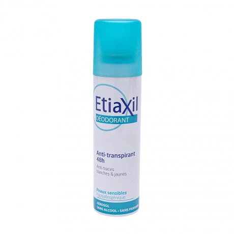 Xịt khử mùi hàng ngày ETIAXIL DEODORANT ANTI-TRANSPIRANT 48H Peaux Sensibles Aérosol (150ml)