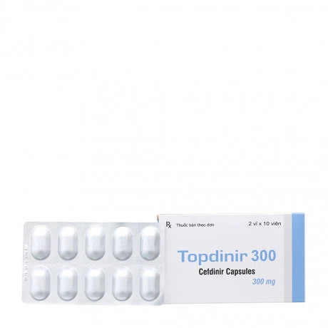 Viên nang Topdinir 300mg kháng sinh điều trị nhiễm khuẩn (2 vỉ x 10 viên)