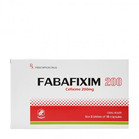 Viên nén phân tán Fabafixim 200mg DT kháng sinh điều trị nhiễm khuẩn (2 vỉ x 10 viên)