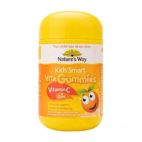 Kẹo dẻo bổ sung vitamin C và kẽm Nature's Way Kids Smart VitaGummies (Lọ 60 viên)