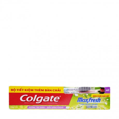 Kem đánh răng Colgate Max Fresh hương trà xanh (230g/225g) + Bàn chải đánh răng Slim Soft