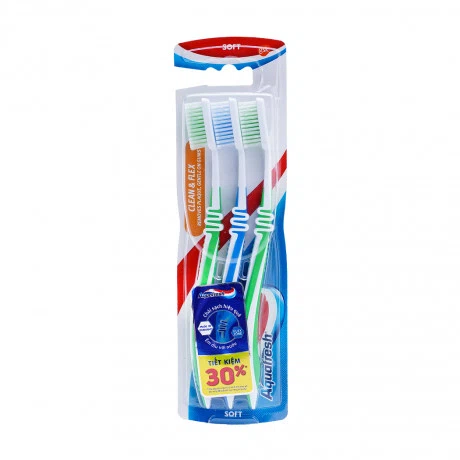 Bộ bàn chải đánh răng Aquafresh Clean & Flex (Vỉ 3 cây)