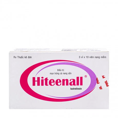 Viên nang mềm Hiteenall 20mg điều trị mụn trứng cá dạng nặng (3 vỉ x 10 viên)