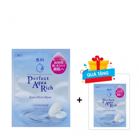 Mặt nạ cấp ẩm Senka Perfect Aqua Rich Extra Moist Mask (25ml) + tặng 1 gói cùng loại