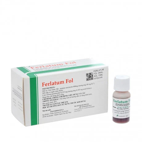 Dung dịch uống Ferlatum Fol 800mg/0,235mg bổ sung sắt, bổ máu (10 chai x 15ml)