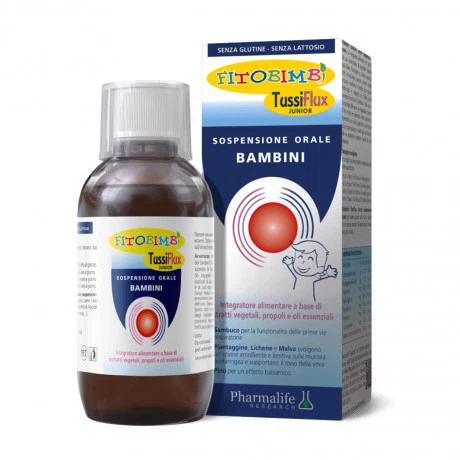 Siro FITOBIMBI TUSSIFLUX JUNIOR hỗ trợ tăng cường sức khỏe đường hô hấp (Chai 200ml)
