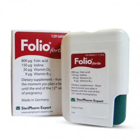 Folio Forte Cung Cap Vitamin & Dinh Duong Cho Phu Nu Mang Thai Den Het Tuan 12 (120 Vien/Hop)