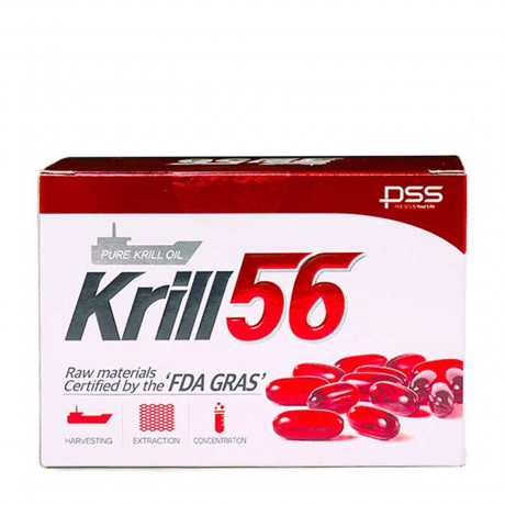 Viên uống Dầu nhuyễn thể Krill56 hỗ trợ duy trì sức khỏe tim mạch, tốt cho não bộ (Hộp 30 viên)