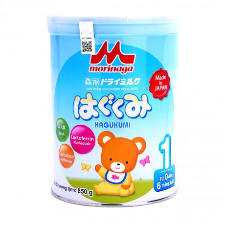 Sữa bột Morinaga số 1 Hagukumi dành cho bé 0-6 tháng tuổi (Hộp 850g)