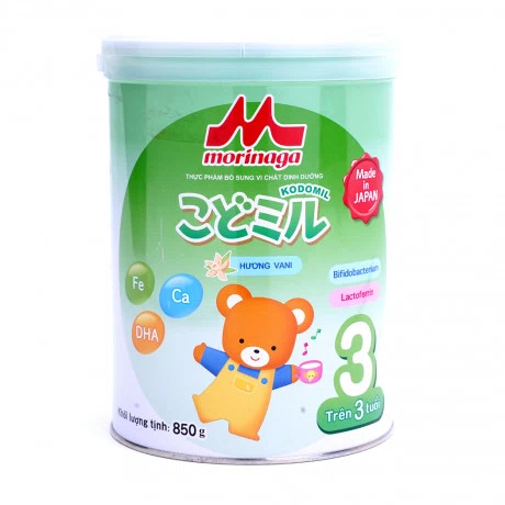 Sữa bột Morinaga số 3 hương vani Kodomil dành cho bé trên 3 tuổi (Hộp 850g)