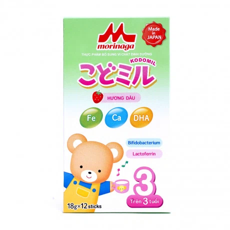 Sữa bột Morinaga hương dâu (Hộp 12 gói x 8g)