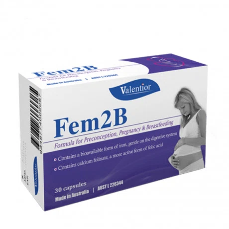 Fem2B Cung Cap Vitamin & Dinh Duong Cho Phu Nu Mang Thai Cho Con Bu  (Hop 30v)