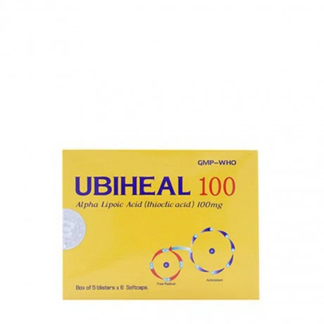 Viên nang Ubiheal 100mg điều trị rối loạn cảm giác do bệnh thần kinh đái tháo đường (5 vỉ x 6 viên)